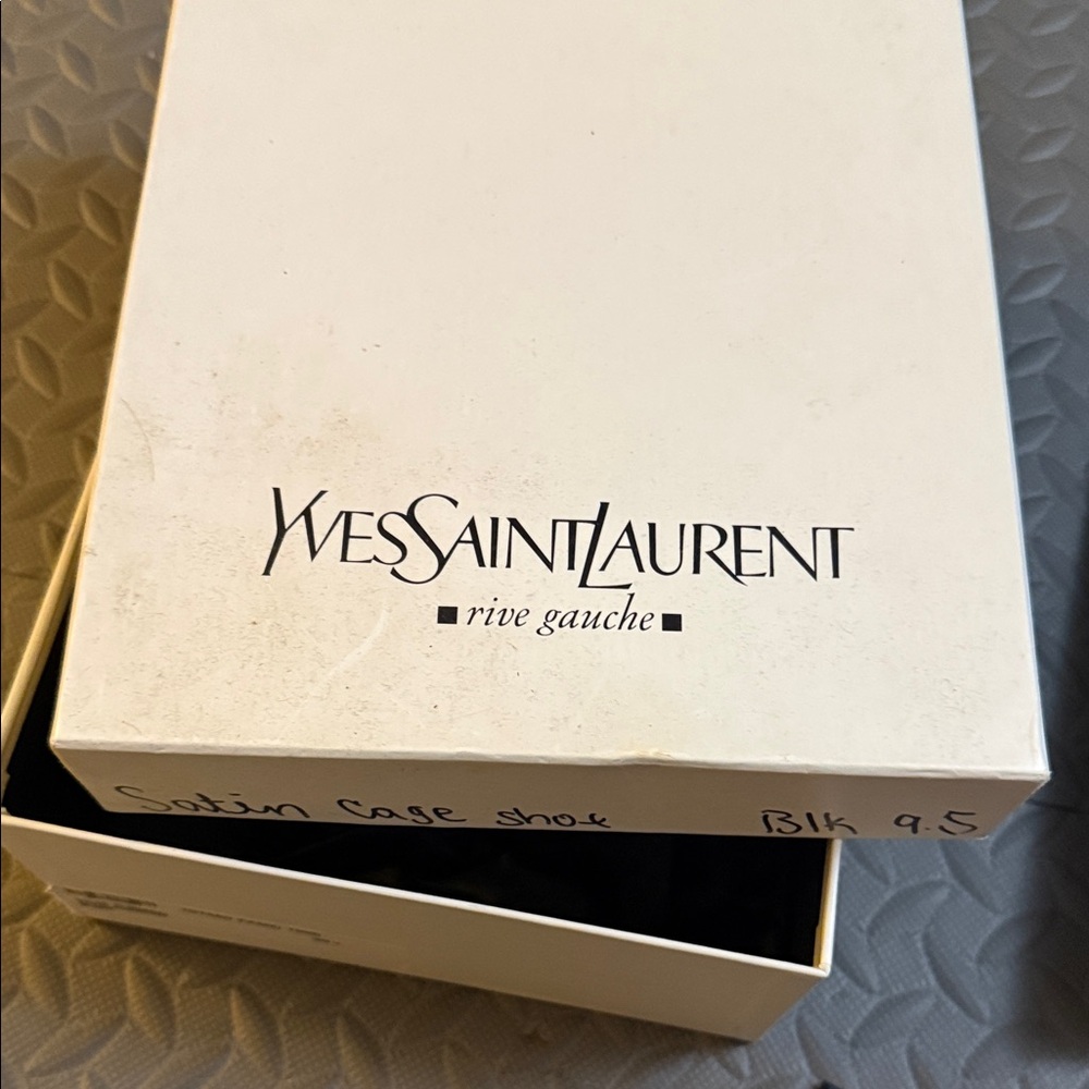 Yves Saint Laurent Black Satin Lace-Up Cage Heels - Picture 4 of 10